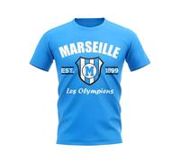 Marseille Junior Established Football T-Shirt Sky in Light Blue | Size: 3-4 Years Marseille Light Blue 3-4 Years