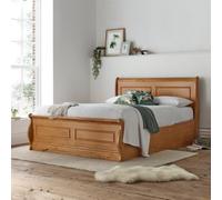 Marseille New Oak Finish Wooden Ottoman Storage Bed - Double 4Ft6 Bed Frame Only