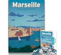 Marseille Puzzles for Teenagers Teens 1000pc Puzzle,Decompressing Intellectual Educational Toy Secret Santa Gifts 50x75cm