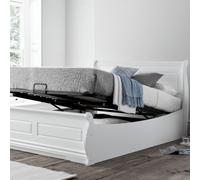 Marseille White Wooden Ottoman/storage Bed - Double 4Ft6 Bed Frame Only