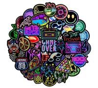 MARSFORCE Neon Stickers, Cool Graffiti Stickers for Teens Adult, Waterproof Vinyl Decals for Laptop Water Bottles Skateboard Bike Car Helmet Travel Luggage Guitar Toy Phones DIY Party [50 PCS]