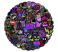 MARSFORCE Neon Stickers, Cool Graffiti Stickers for Teens Adult, Waterproof Vinyl Decals for Laptop Water Bottles Skateboard Bike Car Helmet Travel Luggage Guitar Toy Phones DIY Party [100 PCS]