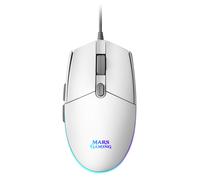 Mars Gaming Gaming MMGW White Gaming Mouse RGB Flow Non-Slip Mac/Windows/Linux