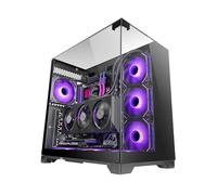 MARSGAMING MC-VISION, Gaming ATX Case, Triple Frameless Tempered Glass, Dual-Chamber Structure, Compatible with Reverse Connector Motherboards, Full Liquid Cooling Support, Black