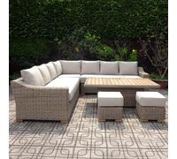 Marsh Large Outdoor Corner Set with Riser Table and 2 Stools