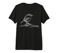 Marsh Wren Line Art Birdwatcher Premium T-Shirt