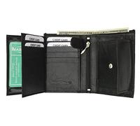 Marshal Genuine Leather Tri-fold European Wallet BK #P518 by Marshal