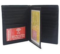 MARSHAL RFID Blocking Bifold Hipster Multi Credit Card ID Holder Wallet Leather (Black), Black, One Size, Bifold