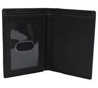 MARSHAL Slim Bifold Front Pocket Wallet 2 ID Window Credit Card Holder Genuine Leather RFID Blocking, Black, Bifold