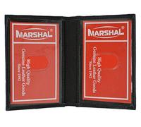 MARSHAL Slim Thin Leather Credit Card ID Mini Wallet Holder Bifold Driver's License Safe, Black, One Size, Bifold Wallet