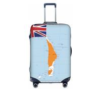 Marshall Islands Flag Map Print Travel Elastic Suitcase Luggage Baggage Cover Protector, Washable And Anti-Scratch, White, XL