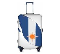 Marshall Islands Flag Map Print Travel Elastic Suitcase Luggage Baggage Cover Protector, Washable And Anti-Scratch, White, L