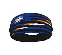 Marshall Islands Rosal Islanders American Flag Women Men Sweatband Elastic Headband Quick-Dry Head Bands For Running Fitness Workout Tennis