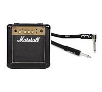 Marshall MG10G 10W Electric Guitar Combo Amplifier & Fender Professional Series Instrument Guitar Cable, 10 ft, Straight/Angle, Black, 3m