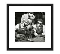 Marshall Women Welding Steel Industry Photo 8X8 Inch Square Wooden Framed Wall Art Print Picture with Mount Artery8 Black One Size