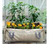 Marshalls Garden Collapsible Patio & Greenhouse Grow Bed - 140-150L, Beige, Carry Handles
