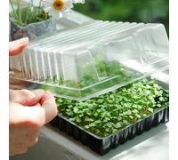 Marshalls Garden Micro Veg Gro-Tray Set - 5 Propagator Trays With Clear Lids And 10 Cellulose Gro-Felt Mats