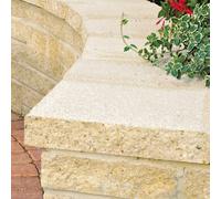 Marshalls Saxon Coping & Edging - Buff - 600x136x50mm Paving Optio Saxon Textured Wall Copings - Buff