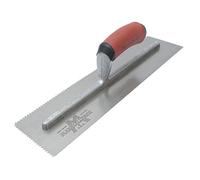 MARSHALLTOWN 16" x 4" Notched Trowels, Flat-V Notch Shape, 3mm Y-Notch, 3mm Z-Notch, 3mm X-Notch, Two-Sided, Made in The USA, 642SD