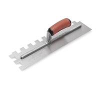 MARSHALLTOWN 19 mm Square Notched Trowel, Tile Tool, Assembled in USA | 406 x 102 mm Tempered Steel Blade, 19 mm Square Notches, Aluminum Mounting, DuraSoft Handle, 625SD