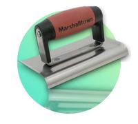 Marshalltown M136D Cement Edger Curved End DuraSoft Handle 6 x 3in