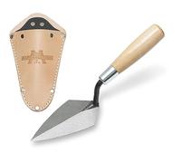 MARSHALLTOWN Archaeology Pointing Trowels, Wood Trowel Handle, 127mm Length, 64mm Width, with Leather Holster, Standard Pointing Trowel Pattern, Heavy-Duty, Made in The USA, ATH50S
