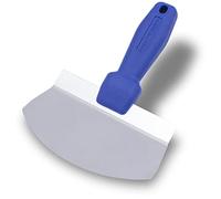 Marshalltown Bucket Scoop, Stainless Steel Blade, Drywall and Plaster Tool | Contoured Stainless Steel Blade Scoops Drywall Mud and Scrapes Buckets Clean, Aluminum Backing, Plastic Handle, 4502SD
