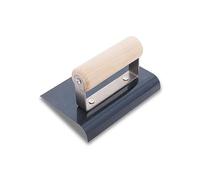 Marshalltown CE557B Blue Steel Hand Edger - 6" x 4" Blade, ½" Radius, ⅝" Lip, Wood Handle, Straight-End Concrete Edger for Clean, Chip-Resistant Slab Edges