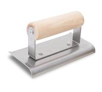 Marshalltown Curved End Hand Edger, 152 x 76 mm, Wood Handle, Carbon Steel Blade, CE384