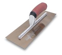 MARSHALLTOWN Golden Stainless Finishing Trowel 406 mm, Assembled in USA | Finishes Concrete and Render, Golden Stainless Steel Blade, 406 x 127 mm, Xtralite Mount, DuraSoft Handle, MXS145GD