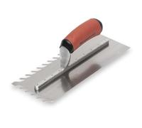 Marshalltown LayFlat 13mm Notch Trowel 11 x 4.1/2in, Features Unique Wave-Shaped notches That Eliminate air Pockets Between The Substrate and Tile.