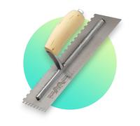 Marshalltown Notched Serrated Plasterers Trowel M702S 1/4" 11 x 4.1/2in Wooden Handle