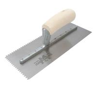 Marshalltown M701S Notched Trowel 11" x 4.1/2" V Notch Size 5.5mm x 4mm Shaped Wooden Handle