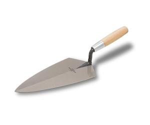 MARSHALLTOWN Philadelphia Brick Trowel, 254 x 127 mm, Assembled in the USA | Forged One-Piece High Carbon Steel, Wood Handle, Wide Philadelphia Heel Spreads More Mortar on Block, 19 10