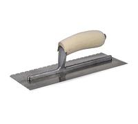 Marshalltown QLT 1/32x 1/16x 5/16 Flat-V Notched Trowel, USA Made 11x4.5 Inch Riveted Tiling Trowel, 785S
