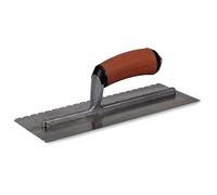 MARSHALLTOWN QLT 3/16x 1/4 x 1/2 Flat-V Notched Trowel, USA Made 11x4.5 Inch Riveted Tiling Trowel, NT754SG