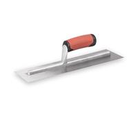 QLT Concrete Finishing Trowel, Square Shank Mounting, 14 x 4 Inch Carbon Steel Blade with Soft Grip Handle, Concrete