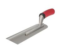 Marshalltown QLT Radiator & Pipe Trowel 10.5" x 3" - Hardened Carbon Steel Blade, Soft-Grip Handle, Flexible Long Mounting for Tight-Area Plastering Around Pipes & Radiators
