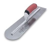 MARSHALLTOWN Rounded Front Finishing Trowel, 406 x 102 mm, Assembled in USA | High Carbon Steel Blade, DuraSoft Handle, Rounded Front Reduces Grooves, Square Edge for Concrete Finishing, MXS66RED
