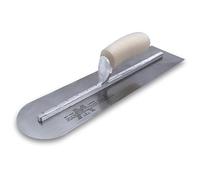 Marshalltown The Premier Line MXS81RE 18-Inch by 4-Inch Finishing Trowel Round Front End with Curved Wood Handle