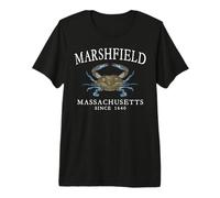 Marshfield Massachusetts Crab Town Since 1640 White Letters Premium T-Shirt