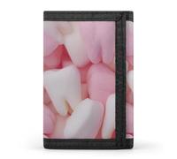 Marshmallow Candy Teeth Funny Trifold Wallet RFID Blocking Front Pocket Wallets with ID Window Gifts for Men Women