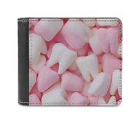 Marshmallow Candy Teeth Men's Wallet Bifold RFID Blocking Wallet Slim Billfold Pocket with Card Holders for Women