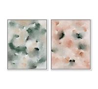 Marshmallow Dreams Framed Canvas Print Blush Modern Wall Art Set by Art Remedy, White Frame, 24 x 30