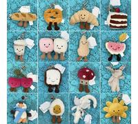 Marshmallow Plush Toy, Small Cherry Charm, Little Turtle Plush Toy, Croissant, Little Penguin JC Bag Charm A-3