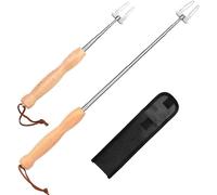 Marshmallow Toasting Forks 2 PCS, Telescoping Marshmallow Roasting Sticks 20cm-81cm, Fire Pit Marshmallow Sticks, BBQ Smores Skewers, Campfire Roasting Sticks & Hot Dog Forks for Camping,Garden Party