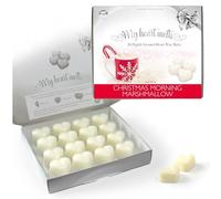 Marshmallow Wax Melts - 100 Hours Burn Time - 16 x 6g Heart-Shaped Strong Scented Christmas Marshmallow Wax Melts in an Elegant Presentation Gift Box