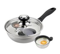 MARSKITOP Egg Poacher Pan Nonstick 2 Eggs, Poached Egg Cooker Stainless Steel Egg Poaching Pan, Poached Egg Pan PFOA Free, Poached Egg Maker