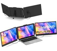 MarsMyth S2 Triple Monitor for 14" Laptop, Dual Monitor HD 1080p, Plug & Play, Laptop Monitor Extension for 13-17 inch Laptops, Compatible with