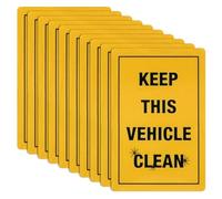 Marspark 10 Pack Keep This Vehicle Clean Label - 3" x 2" Keep Car Clean Sticker Reflective Vehicle Safety Rules Warning Signs for Taxi, Rideshare, Commercial Car